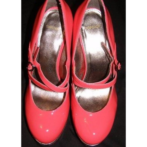 New Topshop platform Mary Jane shoes 8.5 leather - Picture 7 of 12